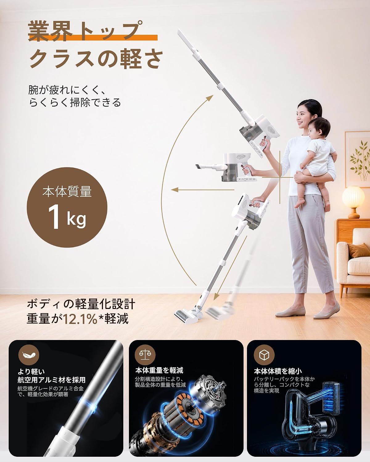 掃除機 コードレス【10月先行発売 420KPa強力吸引！驚きの静音！超軽量！AI制御！グリーンLED！次世代LED液晶！自走式！自立式】F02